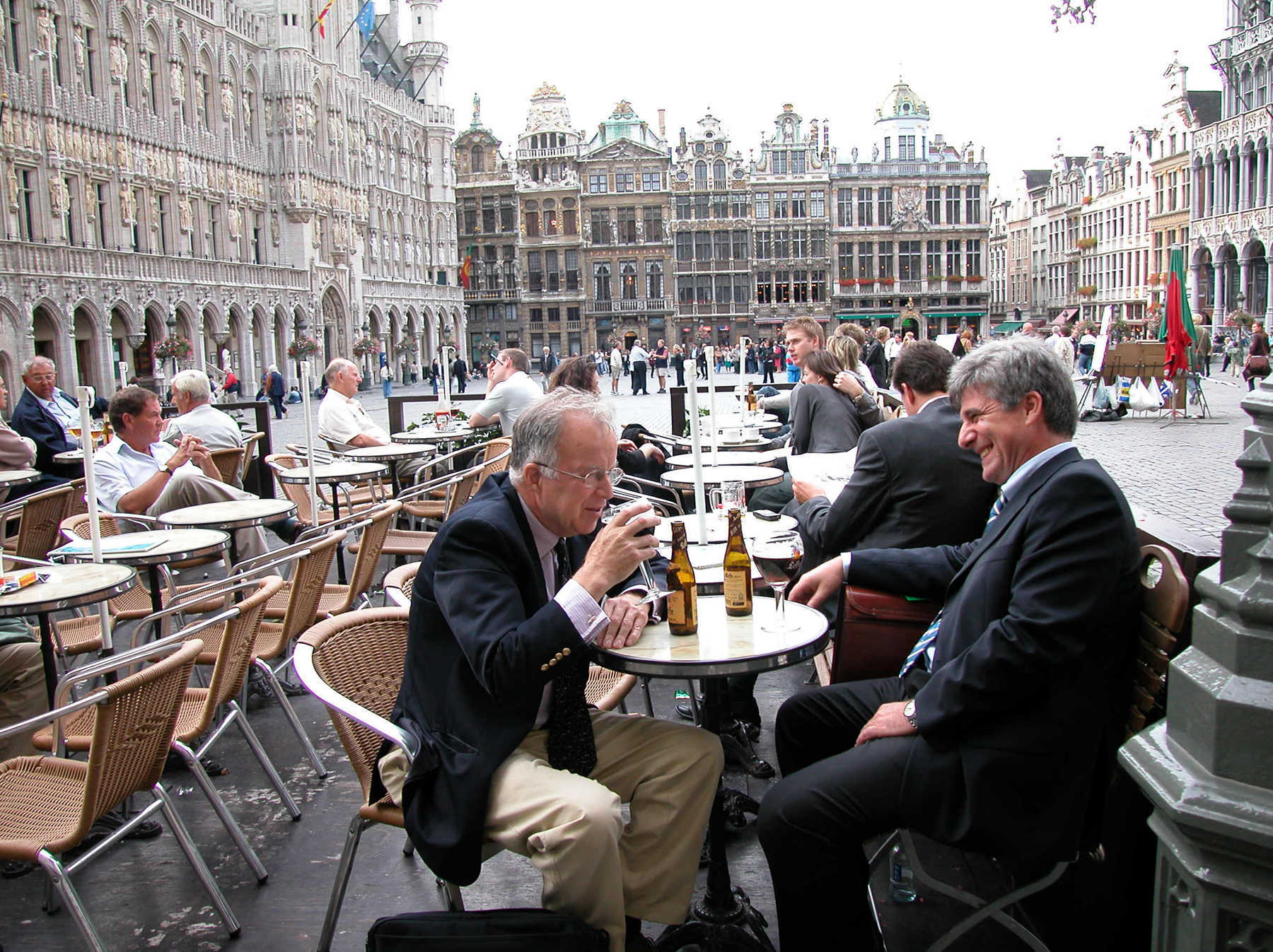 Outdoor Cafe Drinkers, Grand Place, Brussels, Belgium