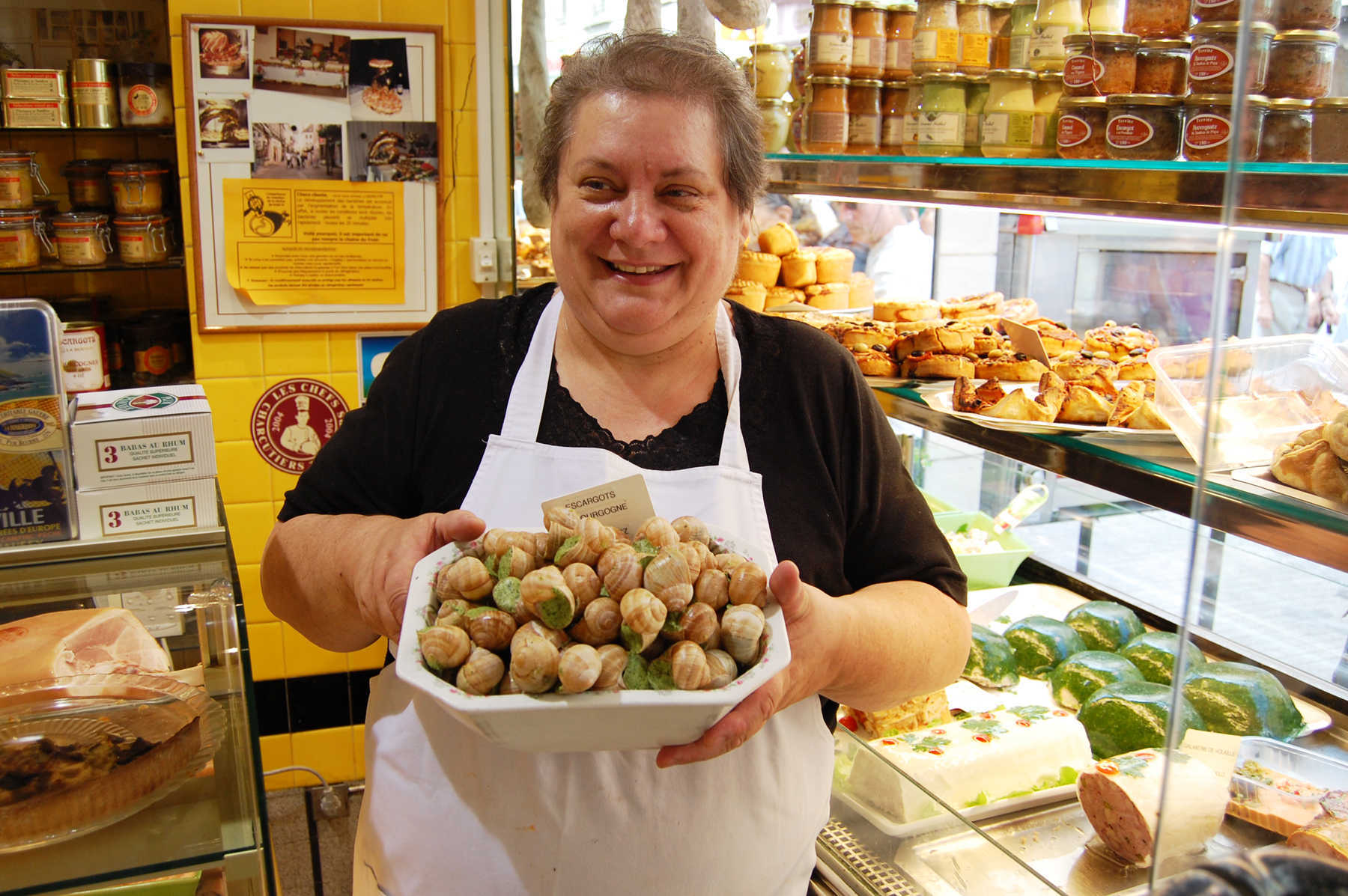 Escargot in Shop, Beaune, Burgundy, France