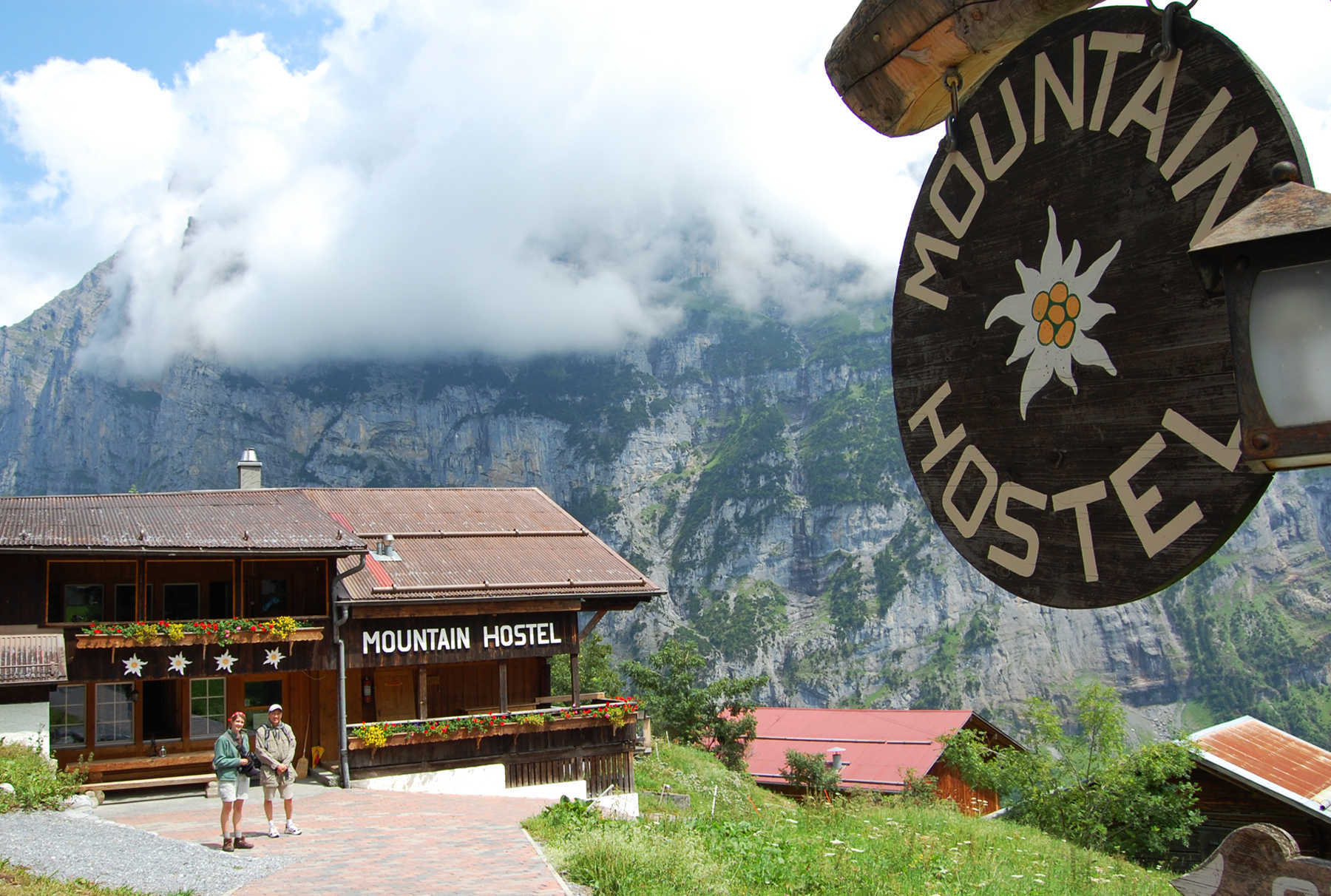 Mountain Hostel Exterior, Gimmelwald, Berner Oberland, Switzerland