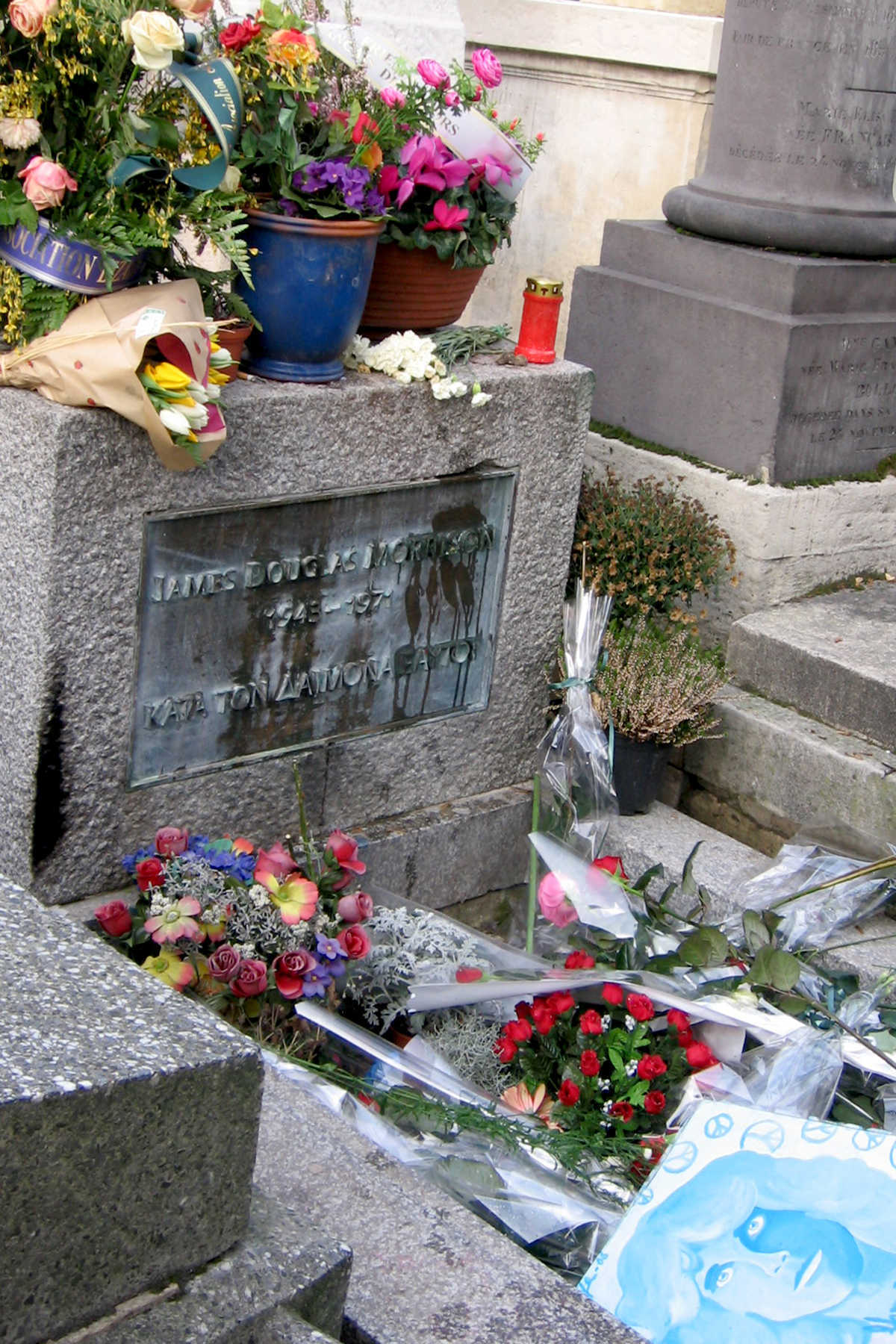 Jim Morrison's Grave, Pere Lachaise Cemetery, Paris, France