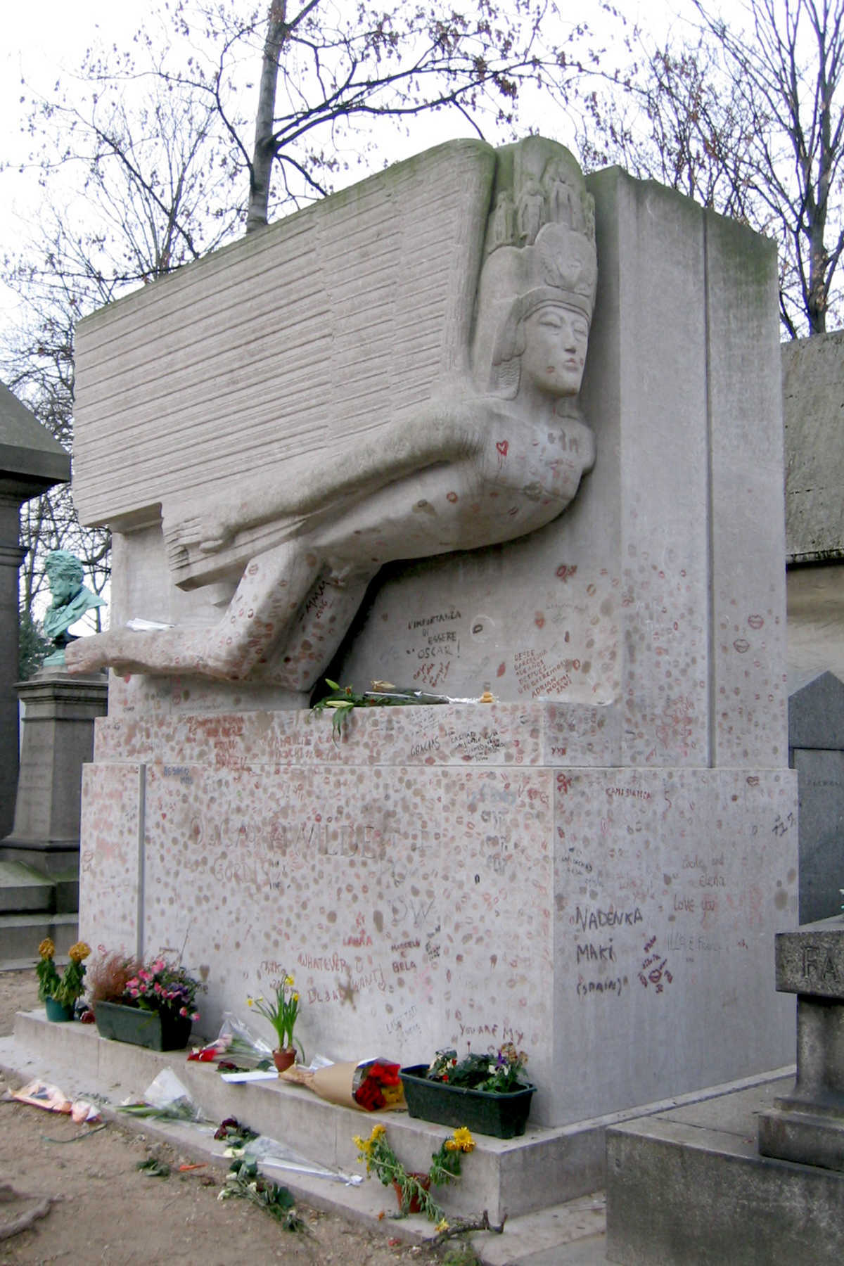 Oscar Wilde's Grave, Pere Lachaise Cemetery, Paris, France