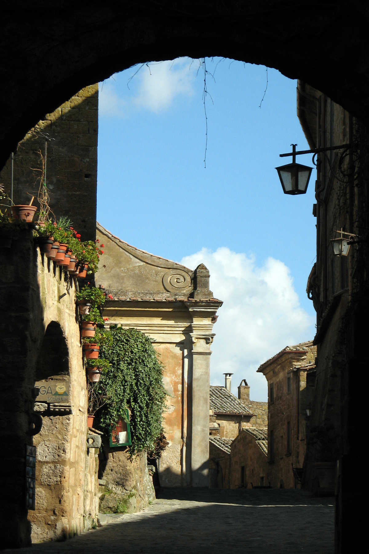 Street in Civita di Bagnoregio, Lazio, Italy