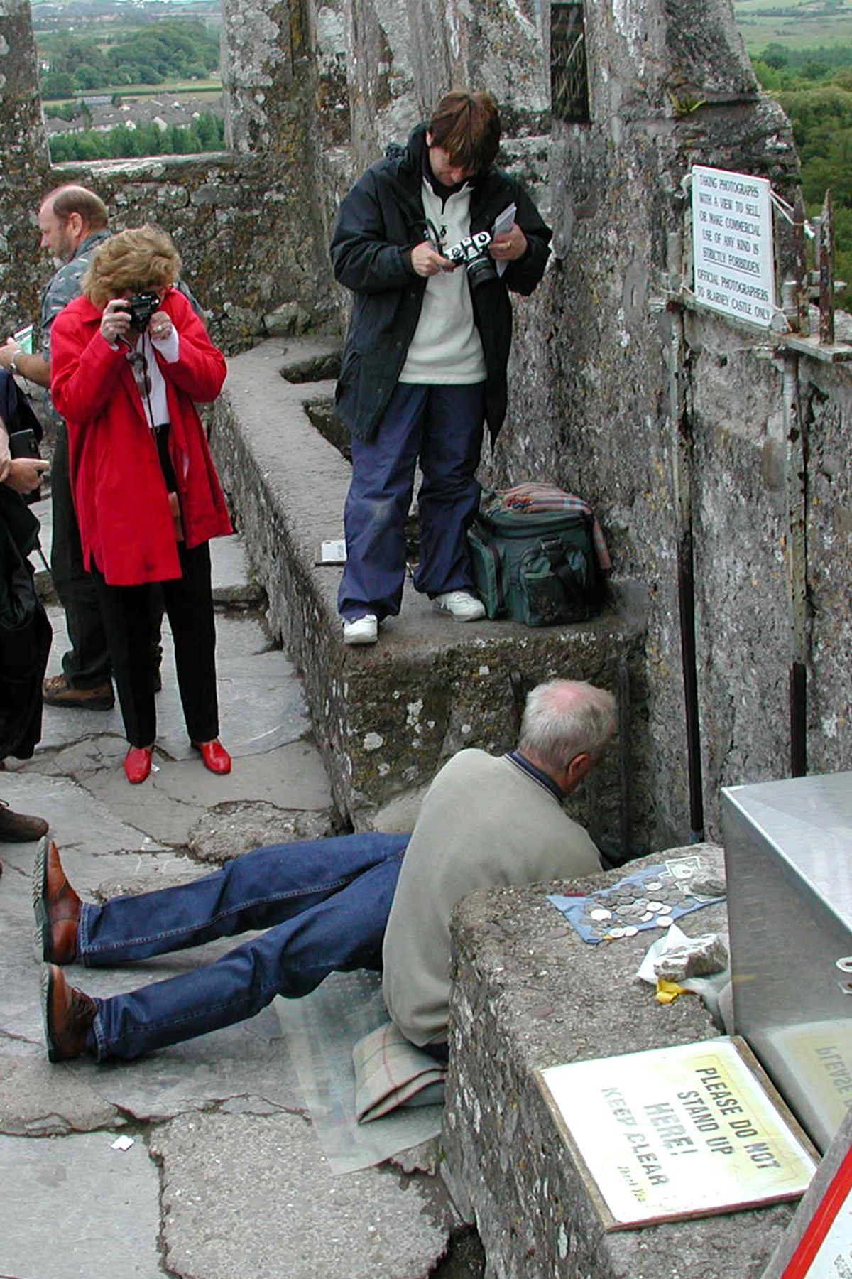 Tourists at Blarney Stone, Blarney Castle, Ireland