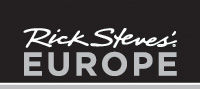 Rick Steves' logo, black and white