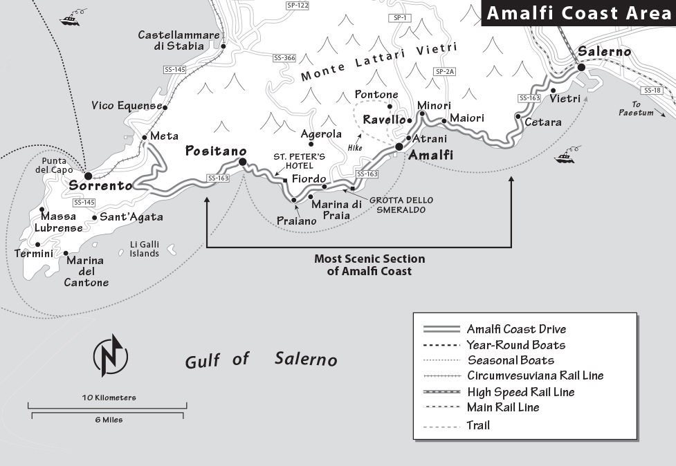 Map of the Amalfi Coast