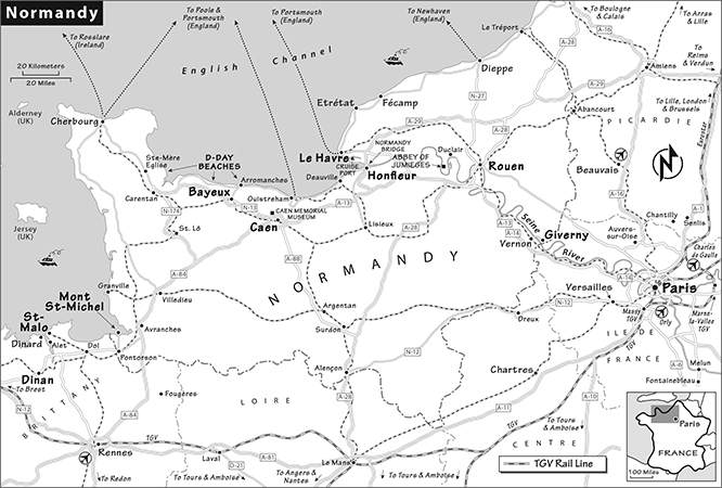 Map of Normandy, France