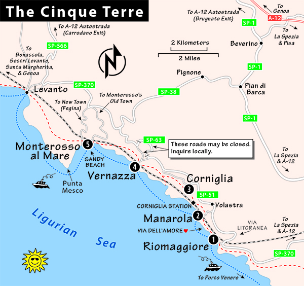 map of cinque terre Cinque Terre Travel Guide By Rick Steves