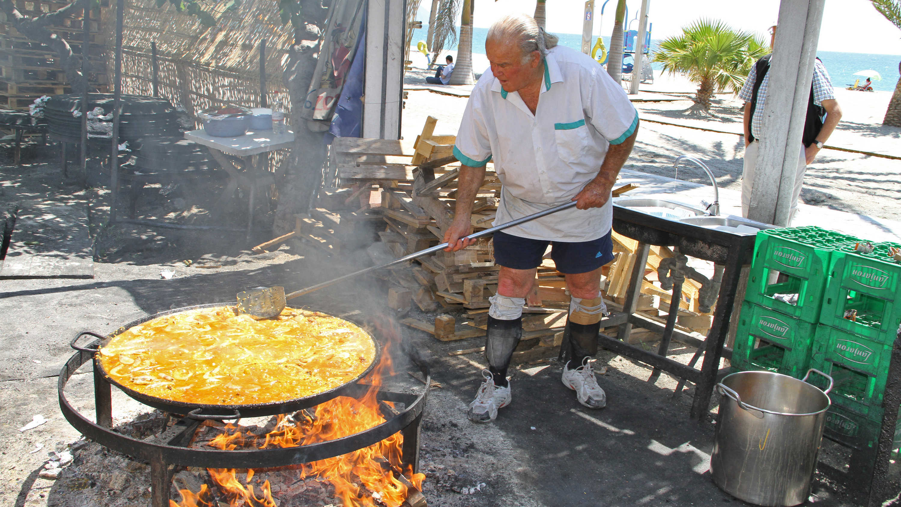 Cooking paella