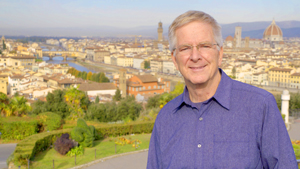 Rick Steves at the Piazzale Michelangelo in Florence, Italy