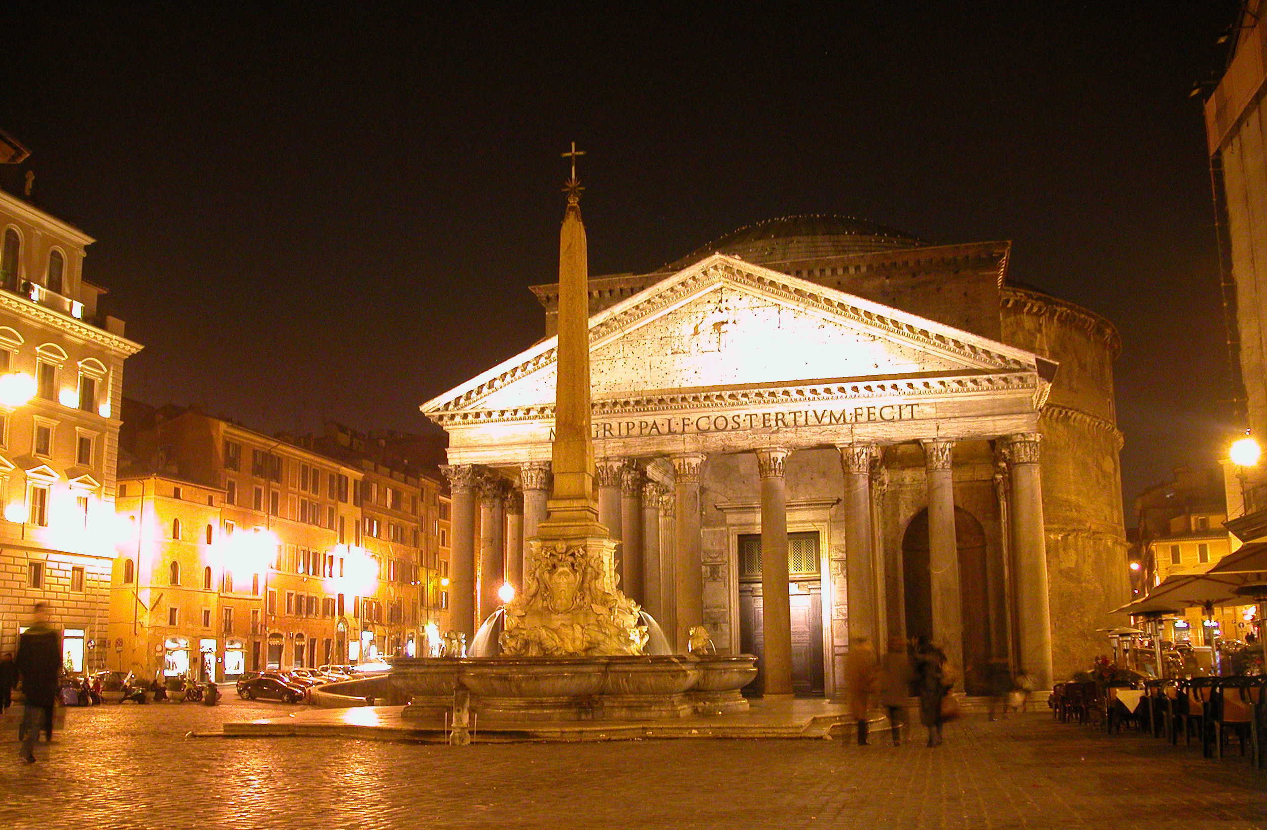 The floodlit Pantheon