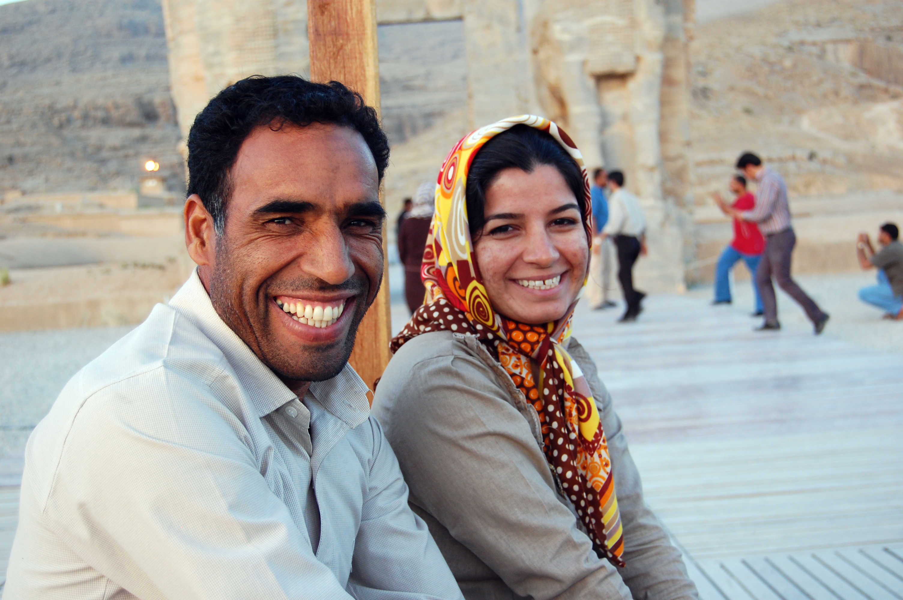 A couple visiting Persepolis