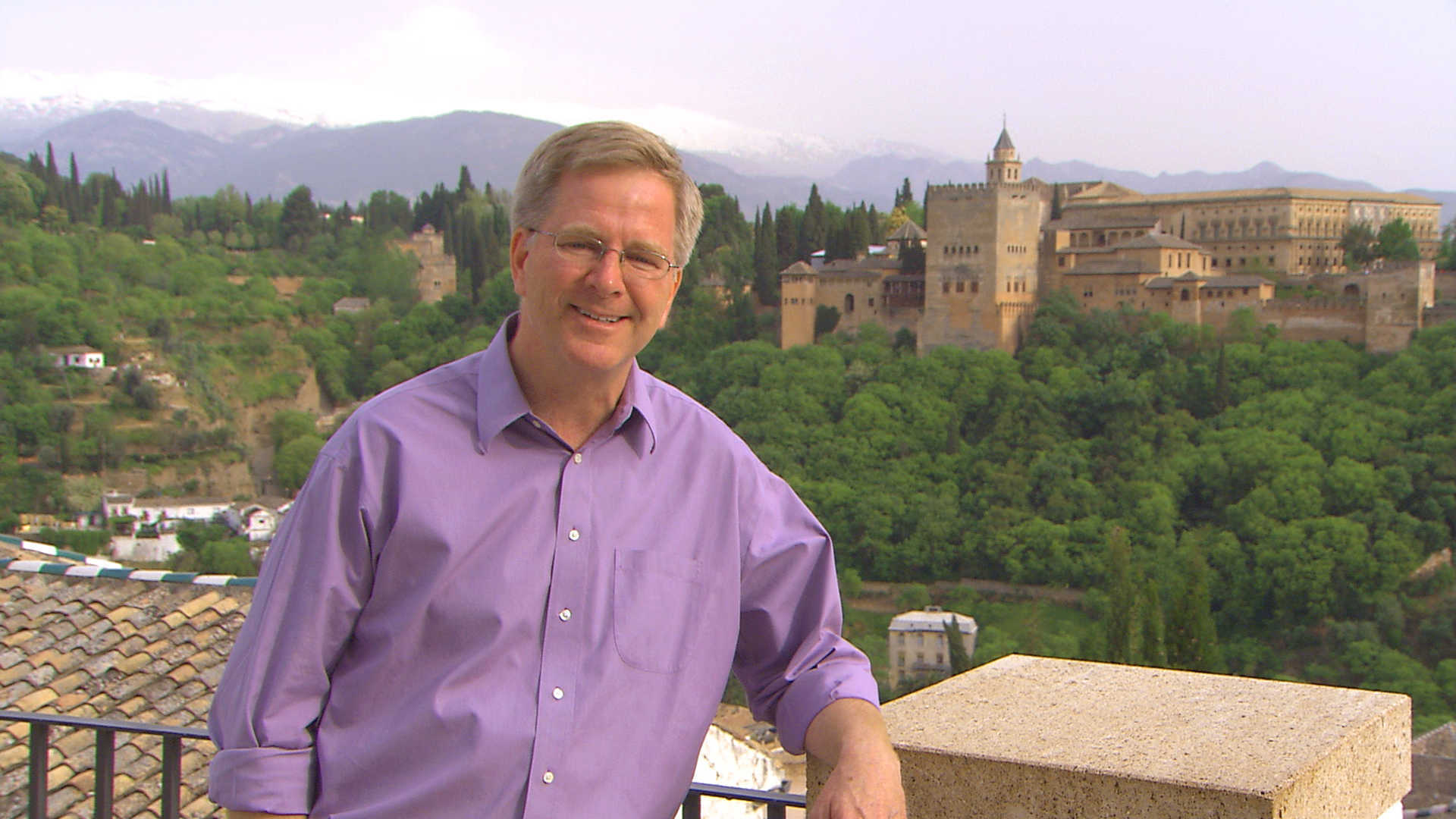 Rick Steves poses in Granada