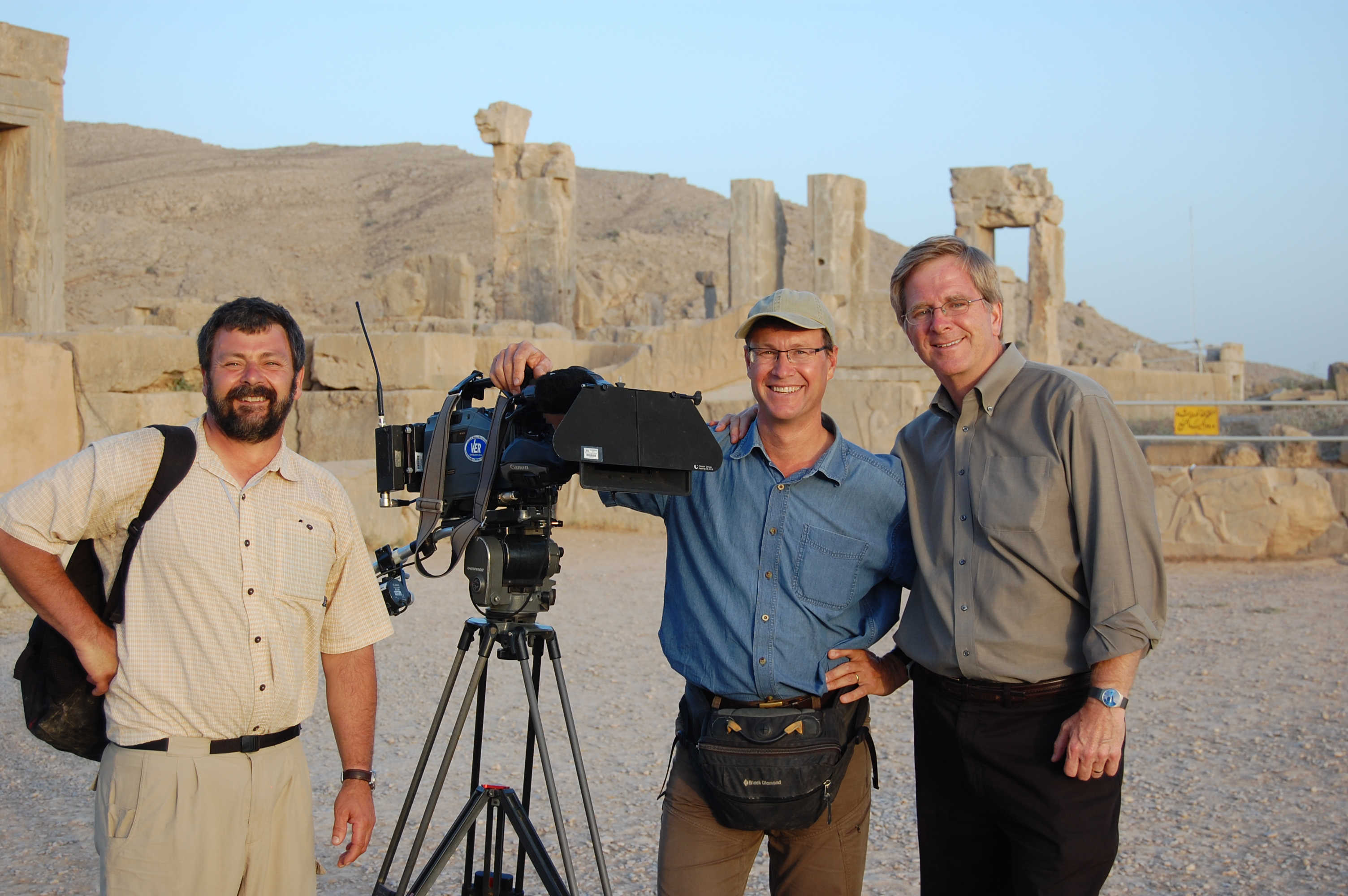 Filming on location in Persepolis